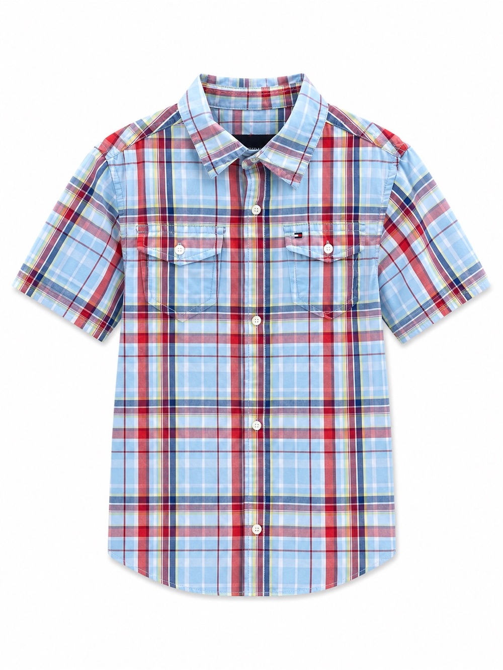 Tommy Hilfiger Plaid Button Down Shirt, blue red
